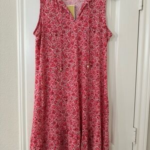 Michael Kors Floral Pink Sleeveless Dress Size L